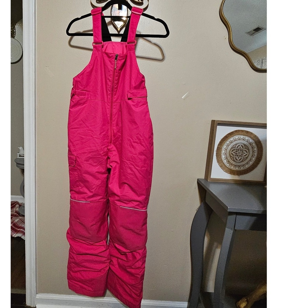 Columbia Girls Pink Snow Bibs Size L 14/16 OUT-GROWN Ski Pants Insulated Bibs